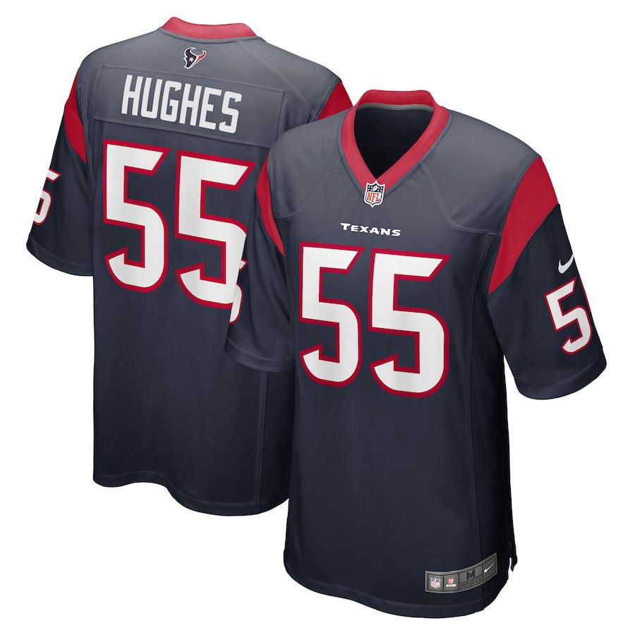 Men Houston Texans #55 Jerry Hughes Nike Navy Game Player NFL Jersey